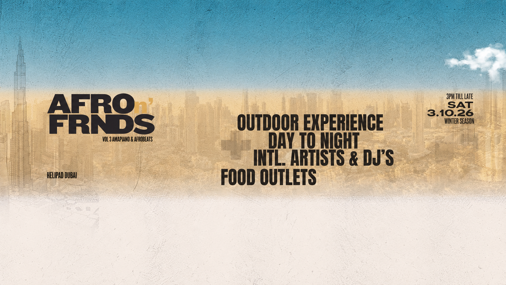 Afro N Frnds Vol 3 outdoor experience in Dubai